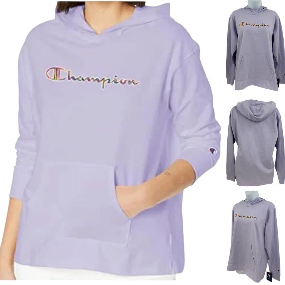 Champion Pastel Purple Lightweight Pullover Hoodie Sz. M